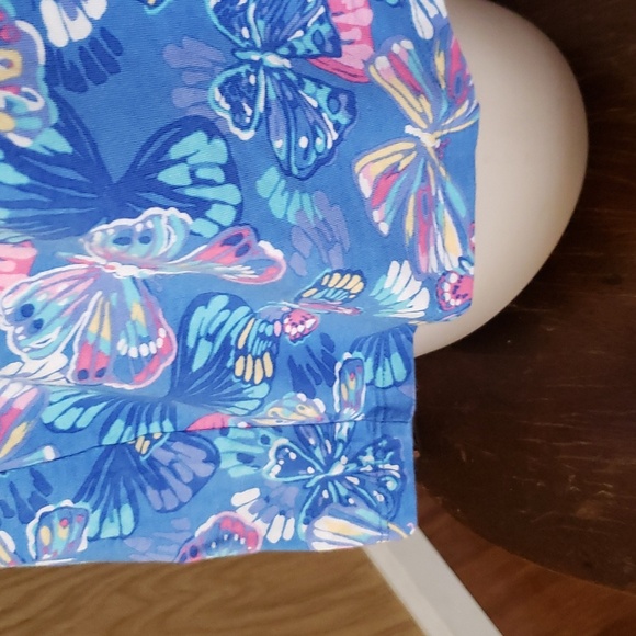 Blue multicolor butterfly print lounge or sleep top NWOT - Picture 3 of 4